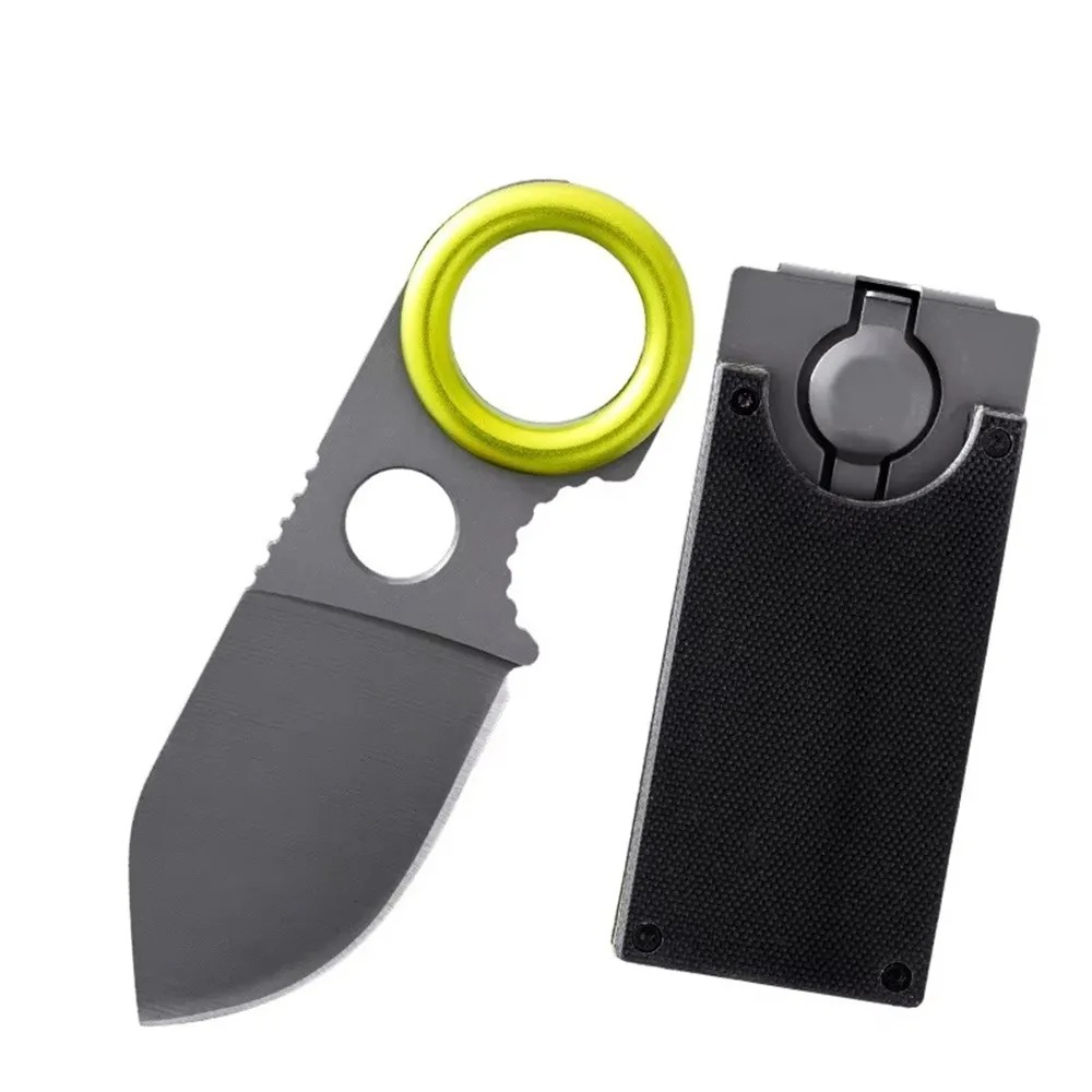 Edc Fixed Blade Deep Carry - Mini EDC-ringmes met vast mes, roestvrijstalen