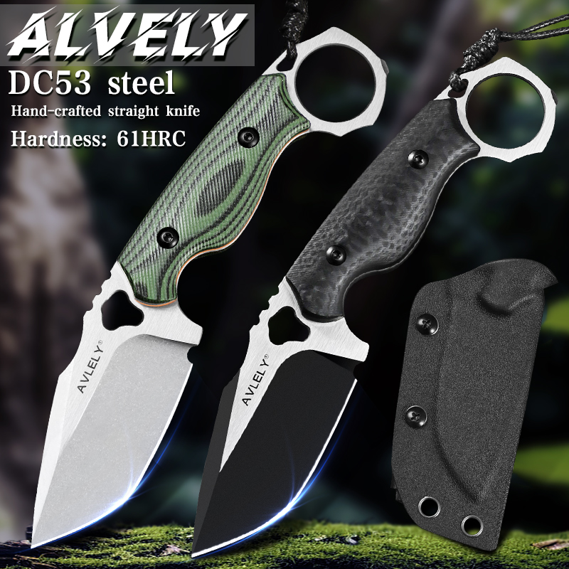 Edc Fixed Blade Deep Carry - Hoogwaardig DC53-stalen mes met vast lemmet,