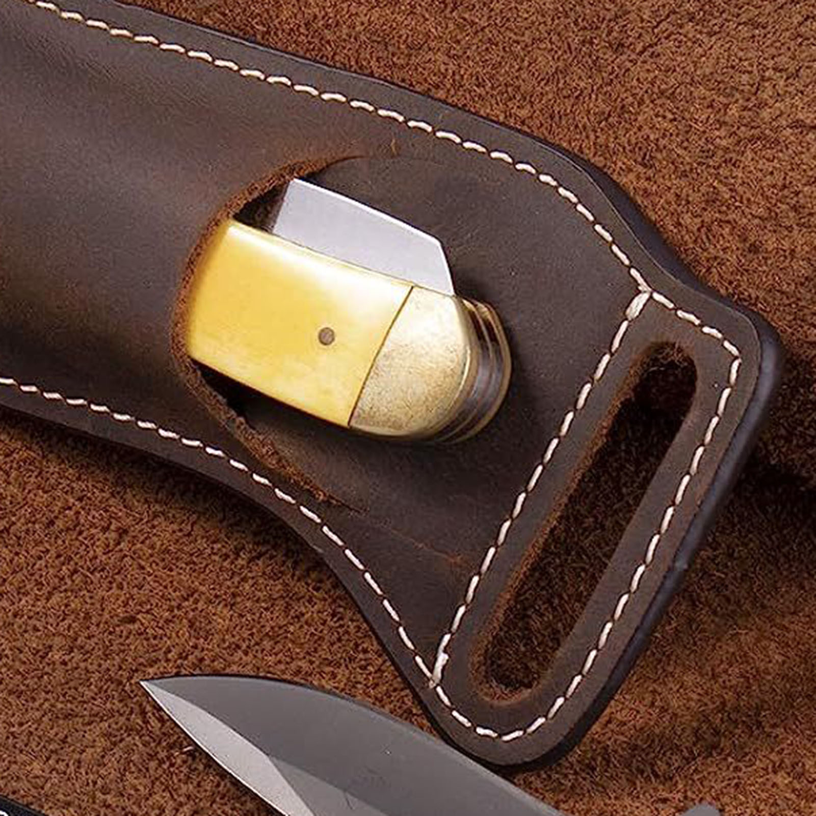 Bruine leren messenriemtas voo - Edc Carry Essentials recensie en prijs